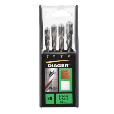 Foret bois "Mche 3 pointes" Pro prcis net 3  10mm 917B (Coffret x8) - Diager