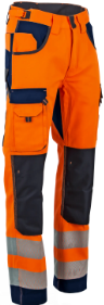 PANTALON HAUTE VISIBILTE POLARISATION MARINE/ORANGE T40