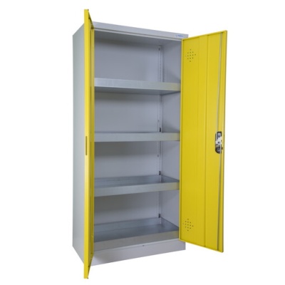 Armoire sureté produit dangereux jaune gris 300L 14.E 2 portes hautes - Trionyx