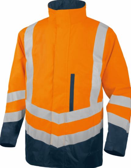 PARKA HAUTE VISIBILITE OPTIMUM3 5 EN 1 ORANGE FLUO/BLEU MARINE