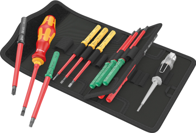 TOURNEVIS MULTILAMES ISOLE KRAFTFORM KOMPAKT VDE UNIVERSAL 1 TIE (JEU DE 16) - Wera