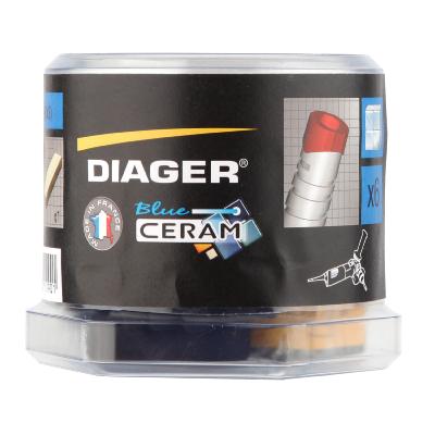 Foret diamant "Blue Ceram" spcial perage grs dures +mandrin, pierre  aviver 426C (Kit) - Diager