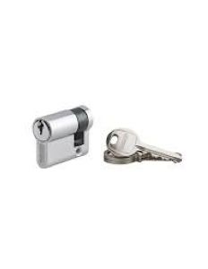 Cylindre de Porte Aluminium Sécurisé 5 Goupilles 30x10 Simple Chromé (+ 3 Clés) - Thirard