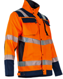 BLOUSON HAUTE VISIBILTE AMPOULE MARINE/ORANGE T3