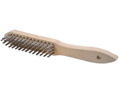 BROSSE À MAIN MANCHE BOIS LG.295 MM 4 RANGS Acier Droit 0,35mm