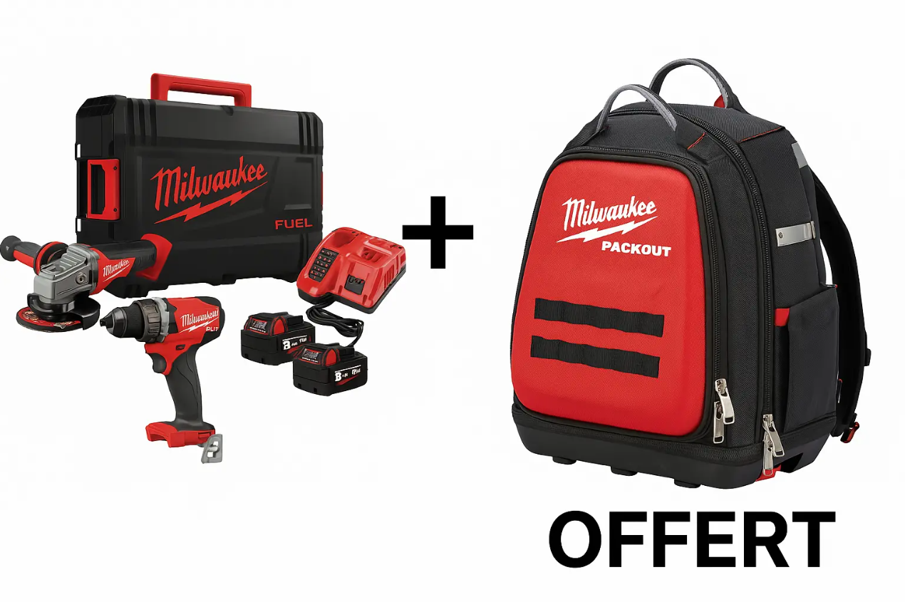 LOT DE 2 MACHINES 18V M18 FPP2E3-502X + SAC A DOS PACKOUT™ OFFERT