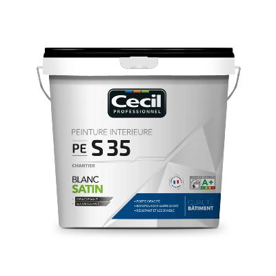 Peinture Acrylique Chantier Blanc Satine 15L S35 (118273) - Cecil