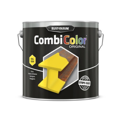 Peinture CombiColor Mtal 2,50L Jaune or Brillant RAL 1004 (7349.2.5) - Rust Oleum