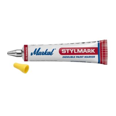 Marqueur  peinture industriel indlbile bille 3mm tube 50ml (Jaune) - Wilmart