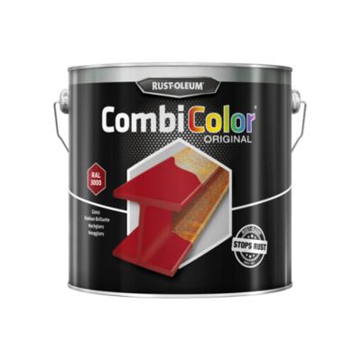 Peinture CombiColor Mtal 2,50L Rouge vif Brillant RAL 3000 (7365.2.5) - Rust Oleum