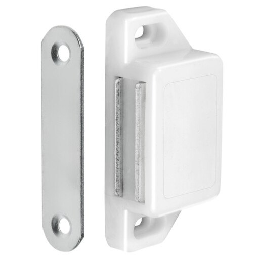 Aimant magnétique pour fermeture de meuble blanc plastique 25.5 x 58 x 15 mm - Lokendo