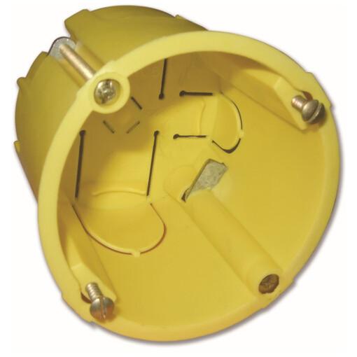 Boîte d'encastrement ronde placo Ø65x50mm jaune - Electraline