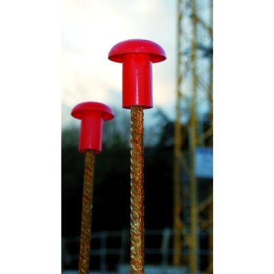 Embout sécurité rouge chantier anti perforation pour fers à béton Ø8-20mm - Taliaplast