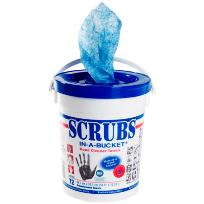 Lingette Scrubs® nettoyante dégraissante pour mains (Seau de 72) - Scrubs