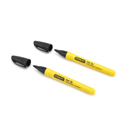 Marqueur noir pointe fine "Permanent Marker" (Lot de 2) - Stanley