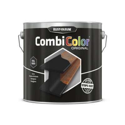 Peinture CombiColor Mtal 2,50L Noir Brillant RAL 9005 (7379.2.5) - Rust Oleum