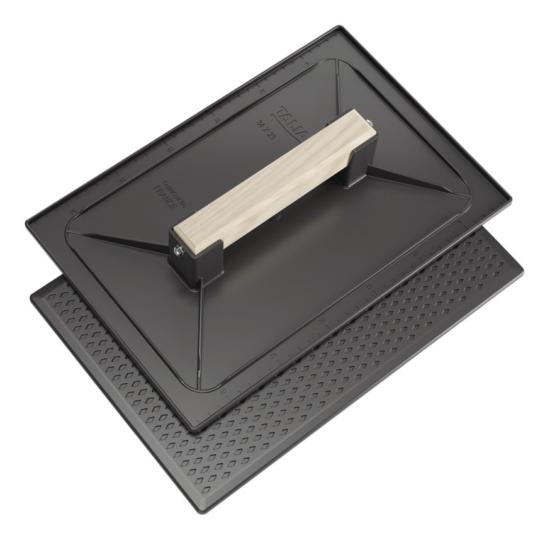 Taloche rectangle polystyrène choc noir alvéolé manche bois 34x23cm - Taliaplast