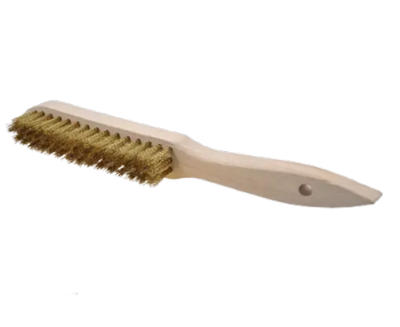 BROSSE À MAIN MANCHE BOIS LG.295 MM 4 RANGS Acier Droit 0,35mm