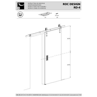Poignée Cuvette Porte Coulissant Bois Fer Plat Noir Mat Moderne (RD-4B ROC DESIGN®) - Mantion