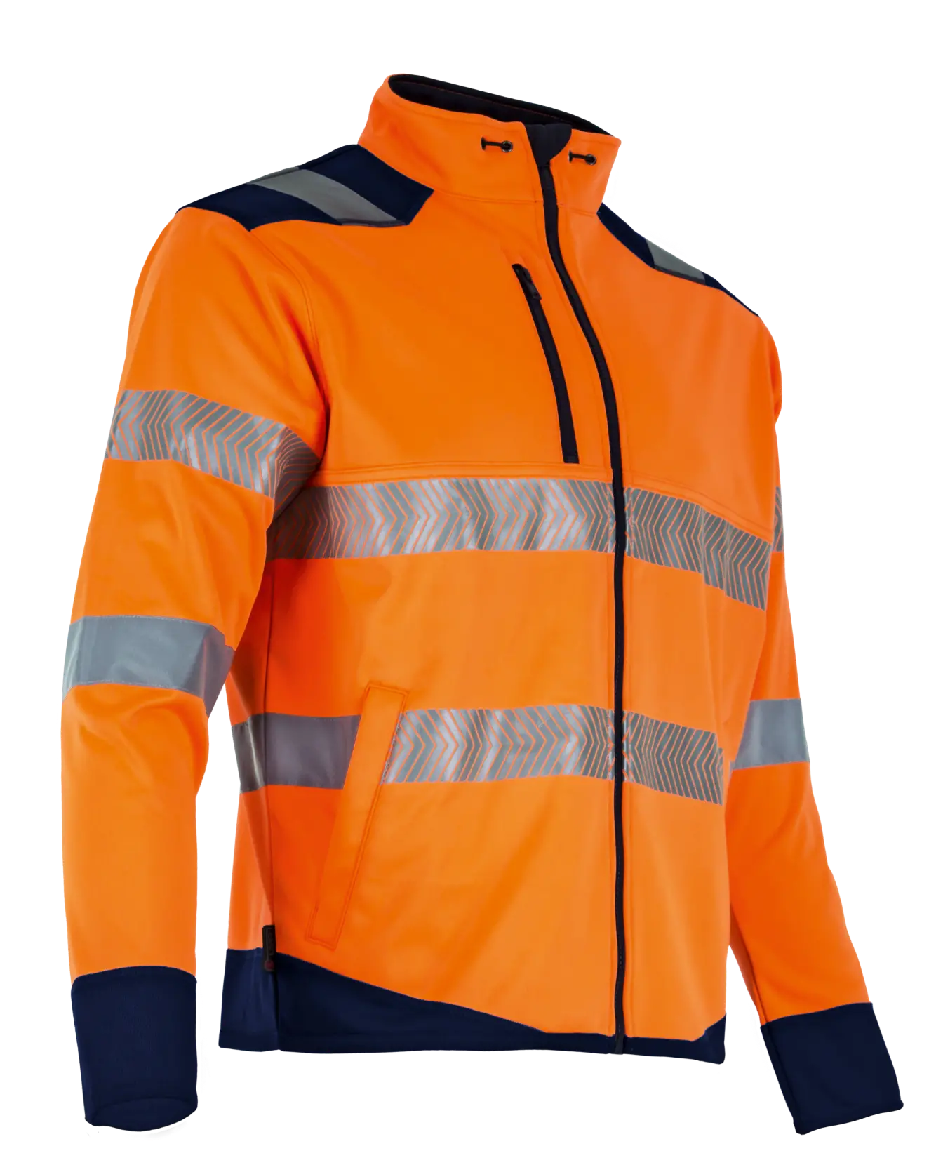 VESTE HAUTE VISIBILITE LED MARINE/ORANGE