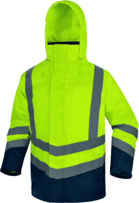 PARKA HAUTE VISIBILITE OPTIMUM3 5 EN 1 JAUNE FLUO/BLEU MARINE