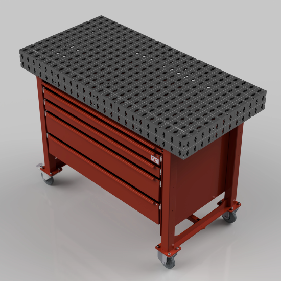 PACK TABLE DE SOUDURE AVEC SERVANTE 4 TIROIRS ET ACCESSOIRES - Eki