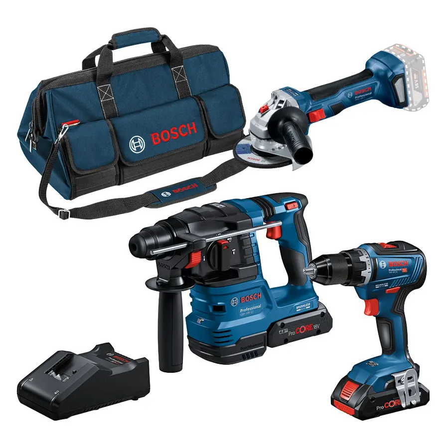 KIT 3 OUTILS 18V 2X4AH (GSR 18V-55 + GWS 18V-7 + GBH 18V-22)