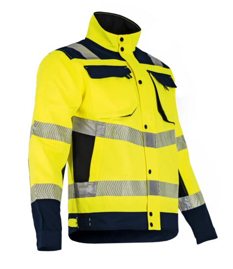 BLOUSON HAUTE VISIBILITE REFLEXION MARINE/JAUNE