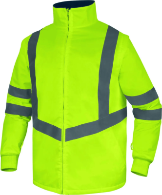 PARKA HAUTE VISIBILITE OPTIMUM3 5 EN 1 JAUNE FLUO/BLEU MARINE