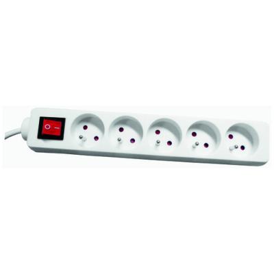 Bloc 5 prises lectriques avec interrupteur blanc 16A 3G1 (Cble 1,5m) - Electraline