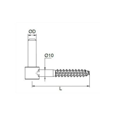 Gond vis bois D Ø14 84mm traitement cataphorèse 6110144 - Torbel Industrie