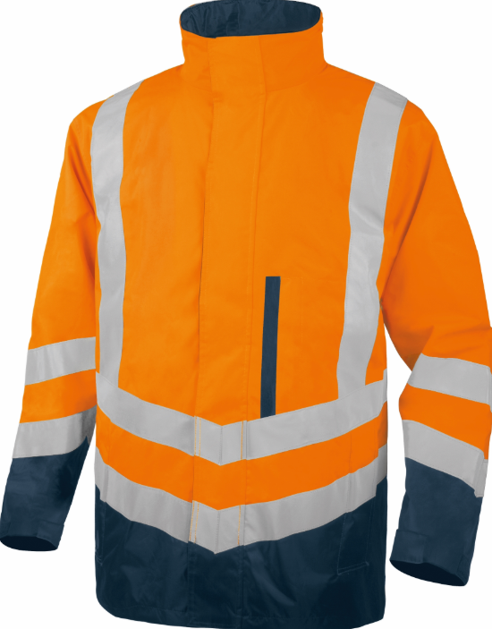 PARKA HAUTE VISIBILITE OPTIMUM3 5 EN 1 ORANGE FLUO/BLEU MARINE T M