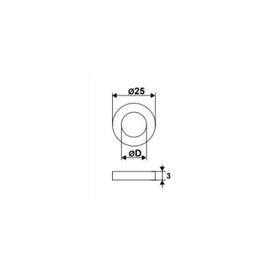 Rondelle de friction PVC diamètre Ø14-25 épaisseur 3mm A033306 - Torbel Industrie