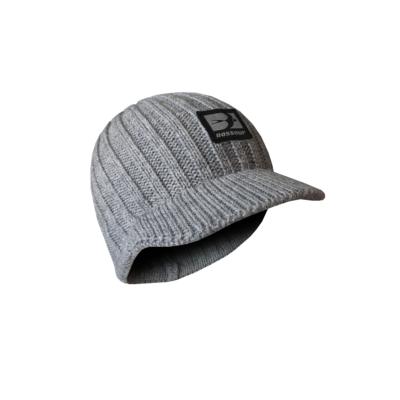 Bonnet tricot pais avec visire gris 11733 - Bosseur