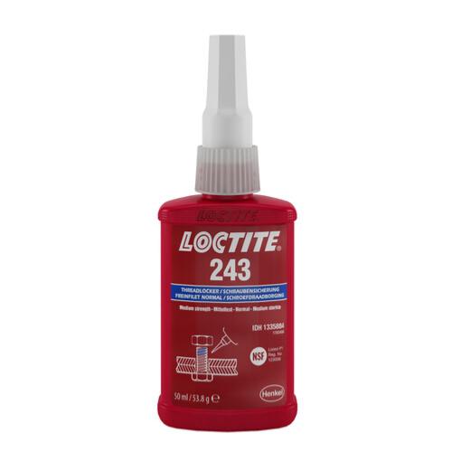Colle méthacrylate frein filet résistance moyenne pour filetés métalliques 243 (50ml) - Loctite