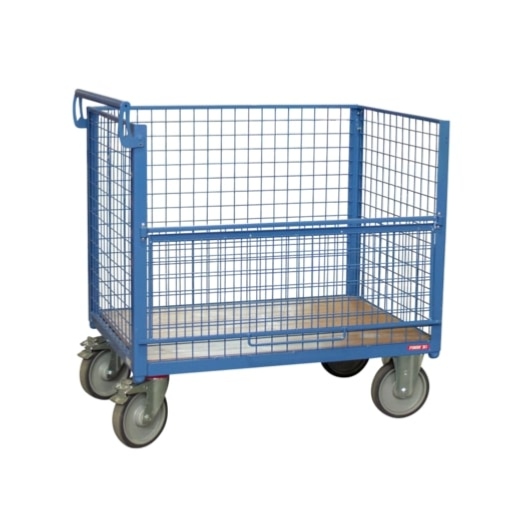 Chariot conteneur habillage grillage 1200x800mm 500kg sans toit - FIMM