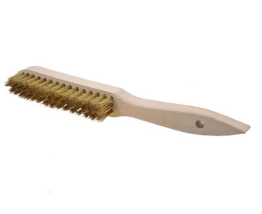 BROSSE À MAIN MANCHE BOIS LG.295 MM 4 RANGS Acier Droit 0,35mm