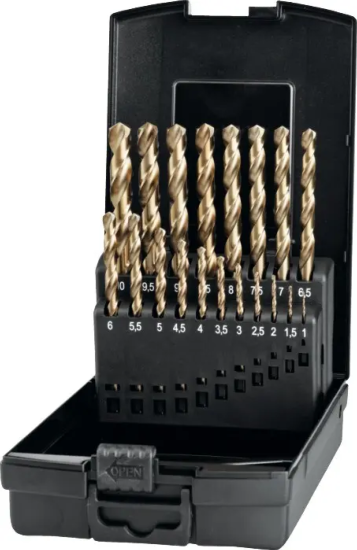 FORET QUEUE CYLINDRIQUE HSS COBALT 5% SERIE COURTE ''11.490'' (COFFRET DE 25)