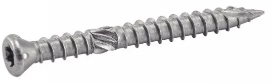 VIS POUR TERRASSES TETE FRAISEE 6 LOBES INOX A2 5X70 SEAU 300 - Acton