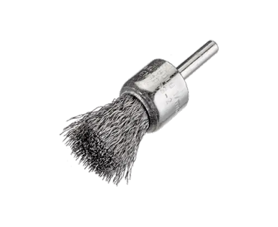 BROSSE PINCEAU SUR TIGE DE 6 MM Ø25 MM Acier Ondulé 0,20mm