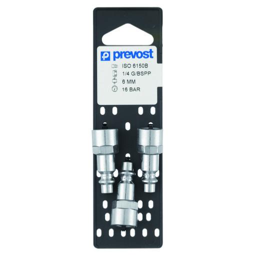 Embout filetage femelle cylindrique G1/4 6mm 16bar ISO6150B (Lot de 3) - Prevost
