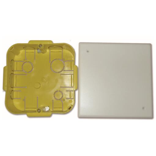 Boîte d'encastrement carré placo 110x110x40mm jaune - Electraline