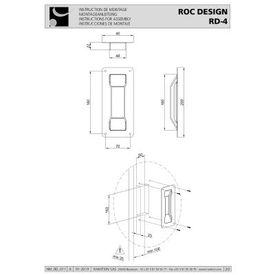 Poignée Cuvette Porte Coulissant Bois Fer Plat Noir Mat Moderne (RD-4B ROC DESIGN®) - Mantion