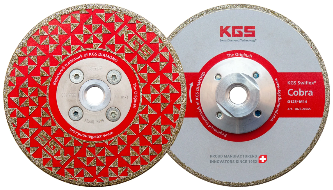 KGS SWIFLEX COBRA DISQUE DE COUPE ET DE PONAGE M14 SIMPLE FACE SILVER LINE  125 mm