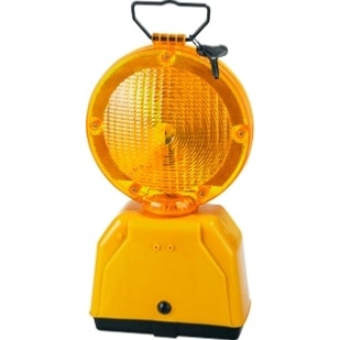 Lampe clignotante automatique de chantier orange à pile - Novap