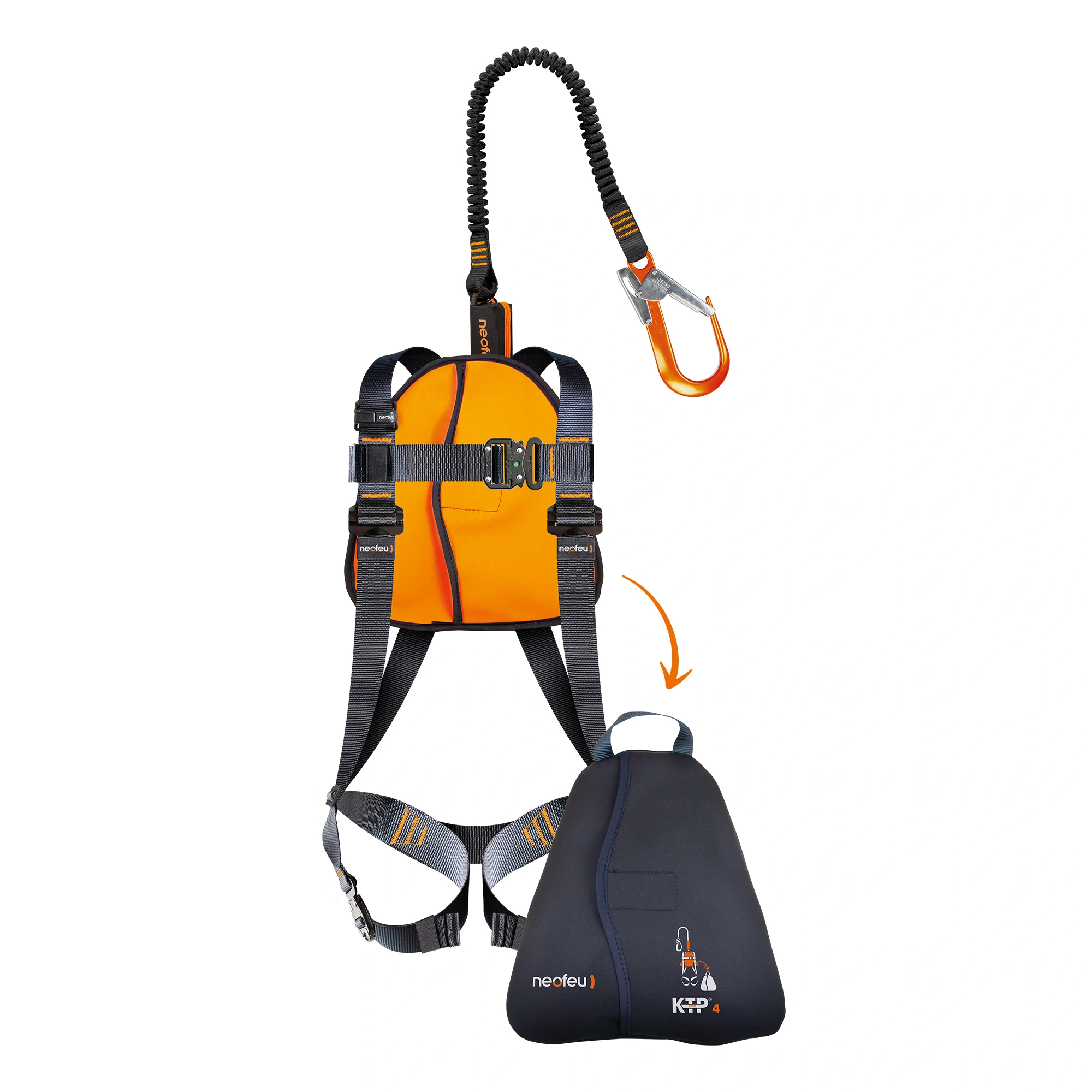 ENSEMBLE 3 EN 1 KTP EVO 4 SAC HARNAIS LONGE CONNECTEUR M/L