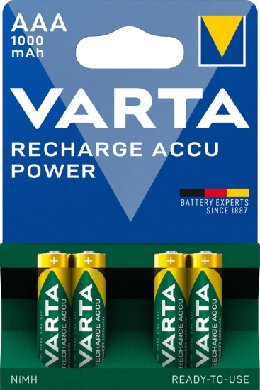 PILE RECHARGEABLE ACCU POWER AAA/R03 1000MAH (X4) - Varta